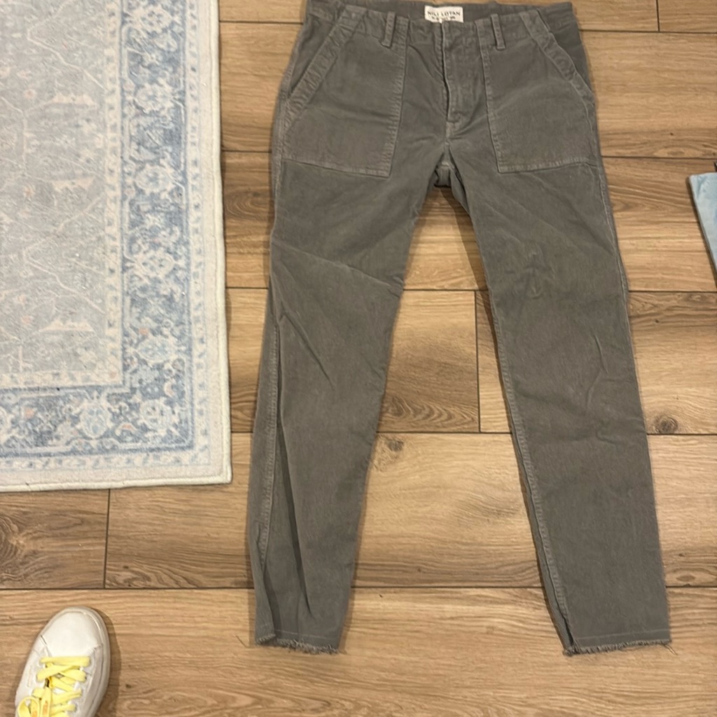 Grey Thin Corduroy Nili Lotan Pants With Pockets Beautiful Condition